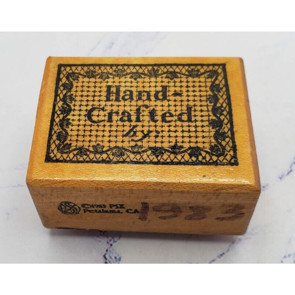 Hand Crafted Floral Welcome Sign PSX Wood Mounted Rubber Stamp
